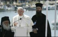 El Papa en el puerto de Lesbos